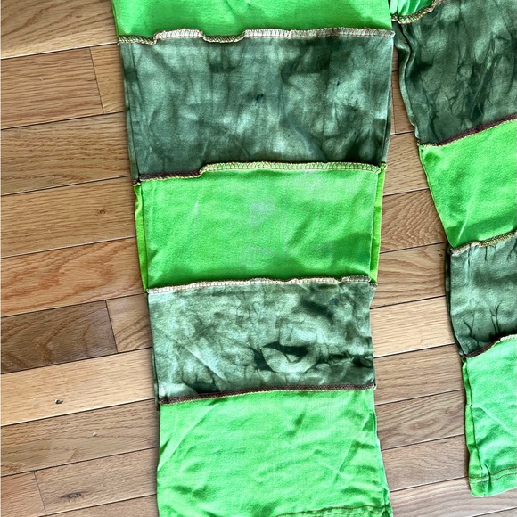 Made in Nepal Patchwork Green Flare Boho Pants Size XXXL Hippie New with tags - Picture 2 of 7